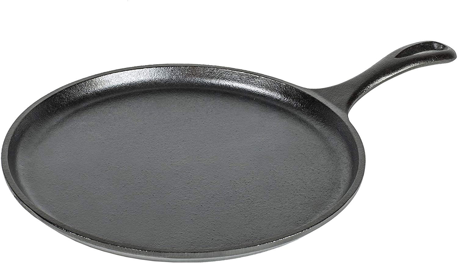 Home Basics 19 in. Pre-Seasoned Cast Iron Griddle, Black