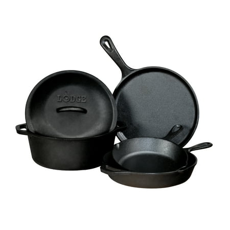 Lodge Pre-seasoned Cast Iron 5 Piece Set, L5HS3, 5 piece combo set