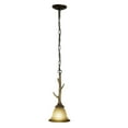 thumbnail image 1 of Lodge Rustic Antler Mini Pendant Ceiling Light Cream Glass, 1 of 6