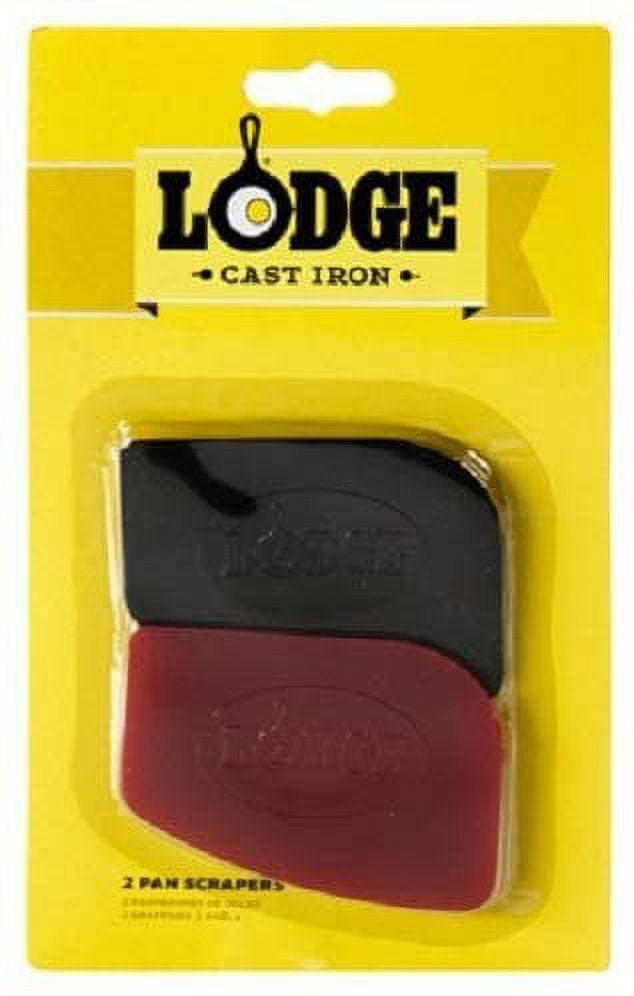 Lodge SCRAPERPK Durable Polycarbonate Pan Scrapers, Red and Black, 2 Count