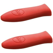 Lodge Silicone Hot Handle Holder Oven Pan Mitts Heat Protecting Silicone Cast Iron Skillet Dutch Oven Red 2 Pack