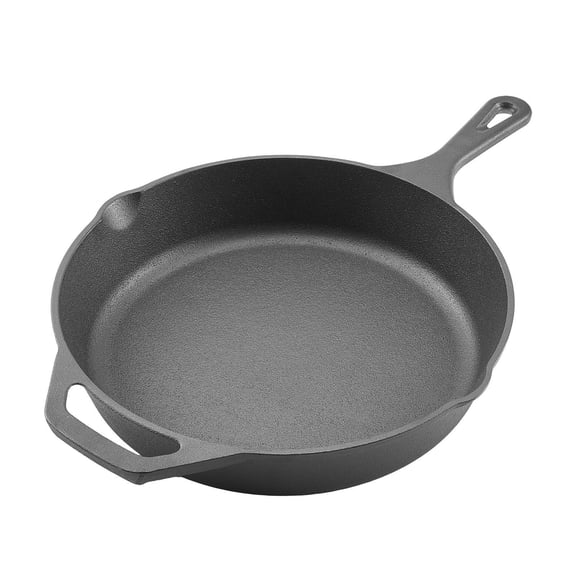 Lodge Style 4-Piece Cast Iron Skillet Set, 6-12 Inch, Black, Includes Silicone Handle