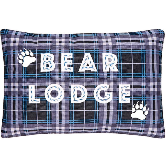 Lodge Themed Embroidered Decorative Pillow