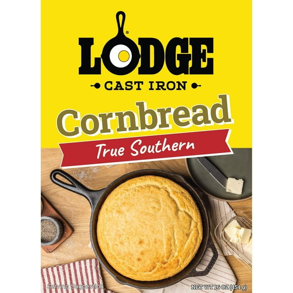 Lodge True Southern Cornbread Mix, 16 oz Box – Made for Lodge Cast Iron Skillets