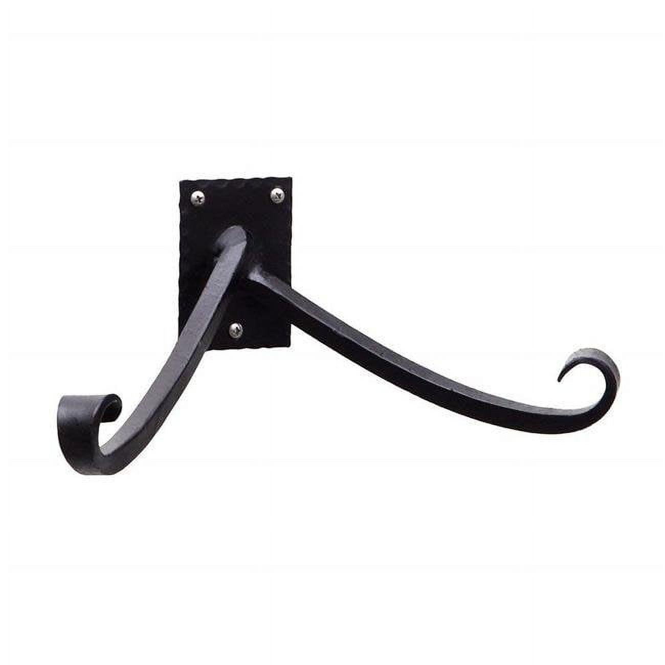 Black Wrought Iron Wall Bracket with Multiple Hooks