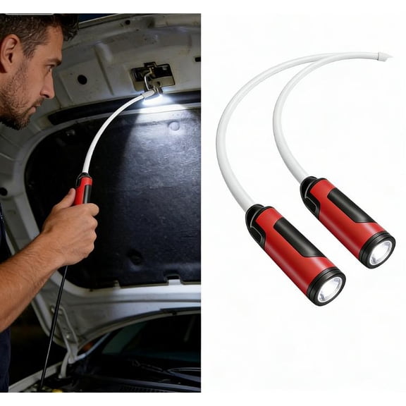 Lodgix 2026 New Flexible LED Flashlight Stick-Long Lasting 7hr Runtime, 30" Bendable Rechargeable Inspection Light for Mechanics & Vehicle Repair (2Pcs)