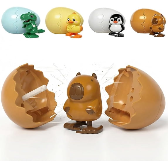 Lodgix 2026 Upgraded Boom Eggs,Wind-Up Surprise Dino Eggs - Reusable Clockwork Dinosaur Toys - Easter, Christmas, Birthday Gift (Hydrochoerus)