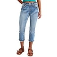 thumbnail image 1 of Lodgix Capris Pants for Women Low Waisted Straight Leg Jeans Stretchy Vinatge Skinny Jeggings Light Blue M, 1 of 6