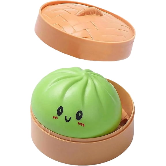 Lodgix Dumpling Squishy, Giant Jumbo Dumpling Squishy Stress Ball with Emoji, Soft Squeeze Decompression Dough, Anxiety Relief, Sensory Fidget Dough, Stress Relief Ball with Autism (Green)