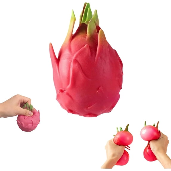 Lodgix Giant Dragon Fruit Squishy Realistic Soft Slow Rising Stress Relief, Jumbo Stress Balls for Adults (1PCS)