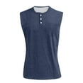 thumbnail image 1 of Lodgix Mens Tank Pockets Summer Casual Sleeveless Shirt Solid Color Loose Fit V Neck Tee Top Navy M, 1 of 4
