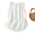 thumbnail image 1 of Lodgix Women's Tank Tops Sleeveless Summer Top Spaghetti Strap Shirt Loose Fit Beach Vacation 2025 Casual White-M, 1 of 5
