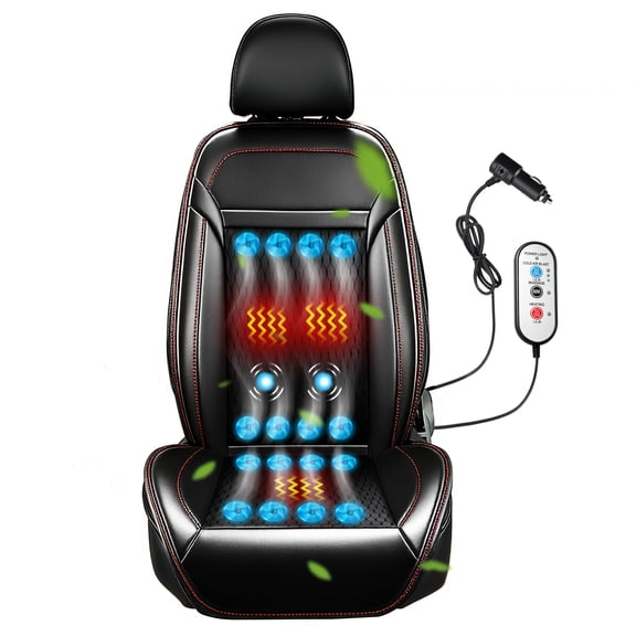 Lodintech Cooling Car Seat Cover Heated Cooling Car Seat Cushion with Massage Heat 12V Car Seat Cooler Summer Winter Seat Warmer for Car