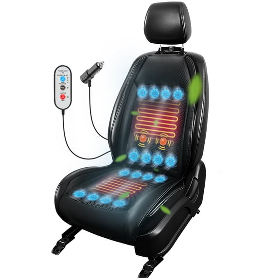 Lodintech Cooling Heated Car Seat Cushion with Massage Cooling Car Seat Cover with Heat 12V Car Seat Cooler & Warmer Winter Seat Heater for Car
