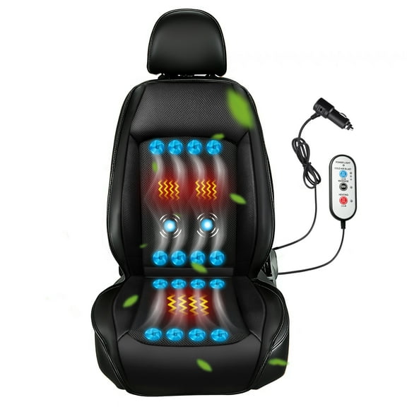 Lodintech Heated Car Seat Cover Cooling Car Seat Cushion with Heat Massager 12V Car Seat Warmer Winter Seat Heater for Car