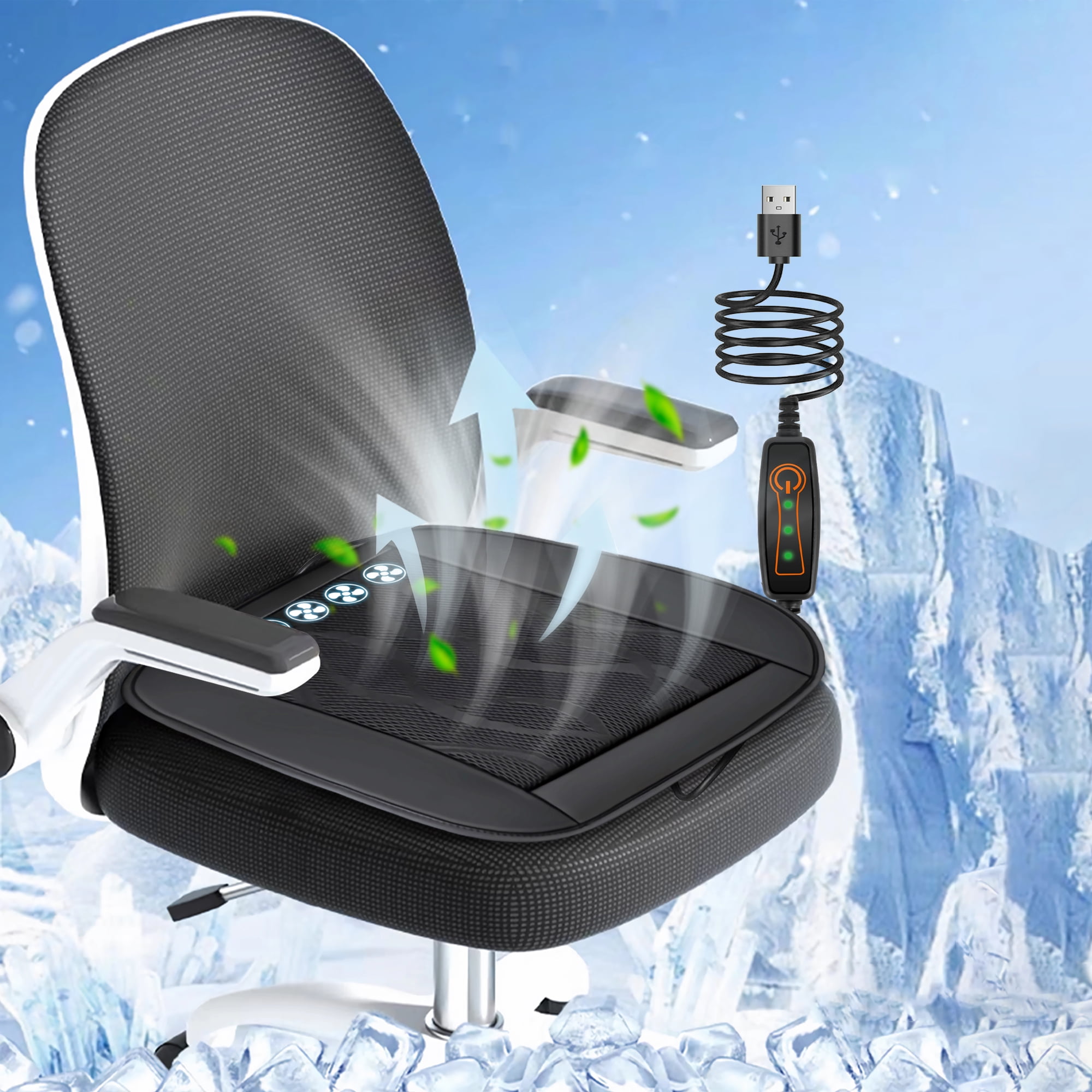 COTHERIXA Kühlendes Autositzkissen - 10 Ventilatoren Für 12V/24V
