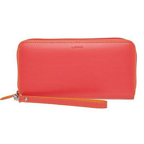 Lodis Women's Audrey Vera Wristlet Wallet 8 x 4.25 Coral/Maize Orange 2408AU-COZ