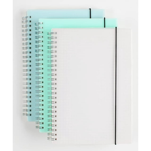 Lodrepas 3 Pack A5 Spiral Graph Notebook with 120gsm Thick Paper, Grid