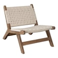 thumbnail image 1 of Loe Accent Chair- Boho Natural Rope Woven- Walnut Brown Angled Wood Frame, 1 of 7