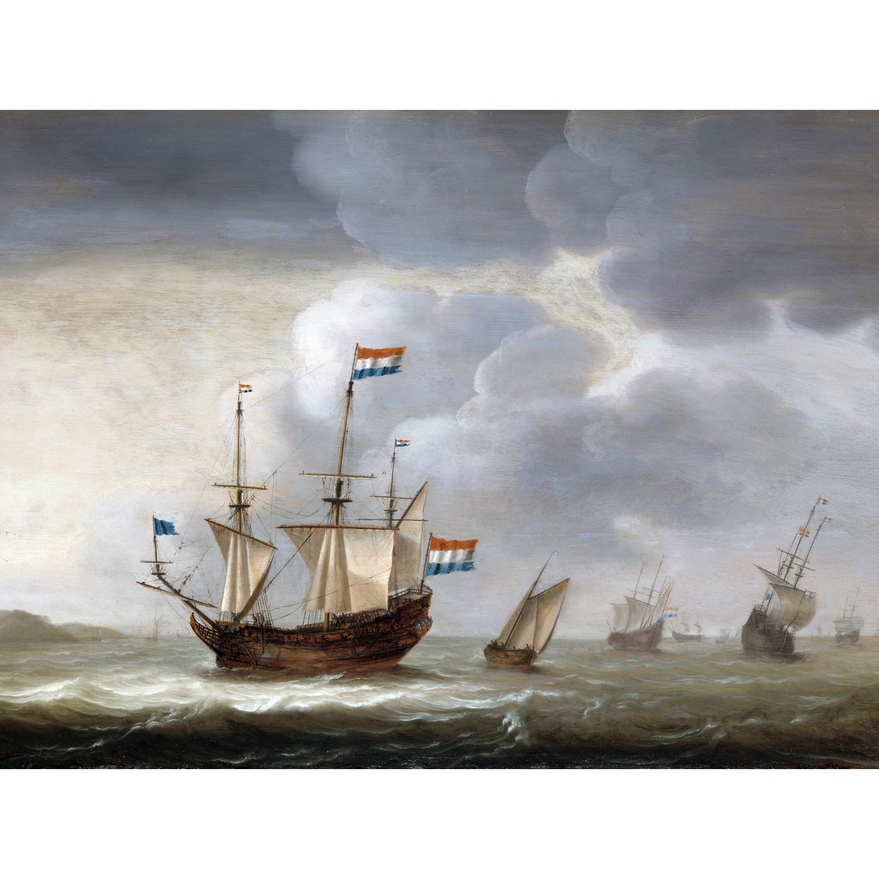 Loef Loef Dutch Ships Off The Coast Seascape Painting Extra Large XL Wall ...