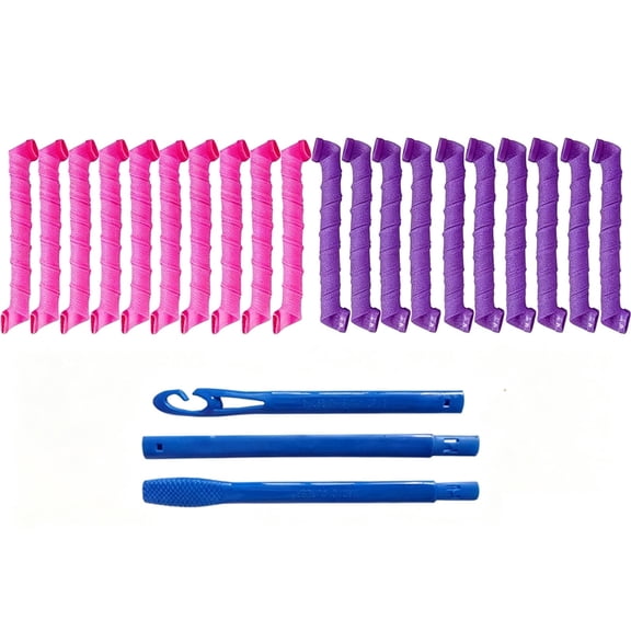 Loel 20pcs 22 Inch Heatless Spiral Hair Rollers, Magic Curl Styling Tools for Long Hair