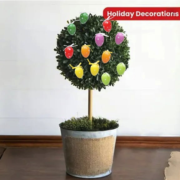 Loespoir 12 Easter Eggs Decorations Edition 2026 Set, Plastic Easter Eggs for Indoor Outdoor, Themed Designs for Table Decor, Centerpieces, Holiday Display