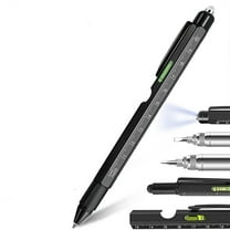 Loespoir 9 In 1 Multitool Pen, Pen Tool with LED Light, Multi Function Pen for Everyday, Office, Camping, Emergency, Gift, Stocking Stuffer, Gadget(A)