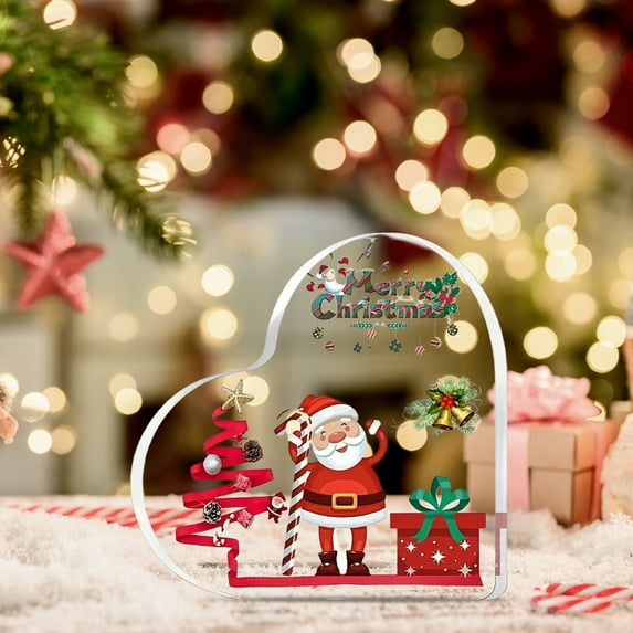 Loespoir Acrylic Standing Ornament, Ornament Crafts Stand for Christmas Gifts, Decorative Stand for Display and Decor, Clear Design, Ideal for Shelves and Tables(A)