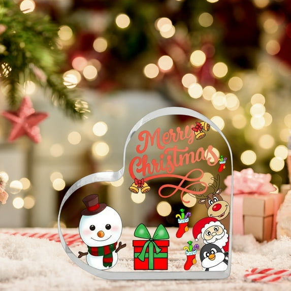 Loespoir Acrylic Standing Ornament, Ornament Crafts Stand for Christmas Gifts, Decorative Stand for Display and Decor, Clear Design, Ideal for Shelves and Tables(E)