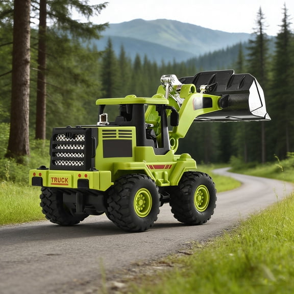 Loespoir Alloy Forklift Model, Engineering Vehicle Simulation Toy, Bulldozer Dump Truck for Kids, Excavator Play Car, Construction Gift, Imaginative Scenarios(Green)