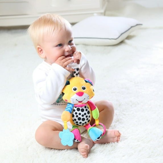 Loespoir Baby Car Seat Toys With 32 Music And Teether, Infant Soft Rattle, Early Development Hanging Stroller Toy for 0-3 Age Kids