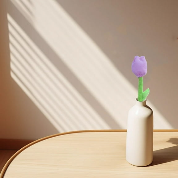 Loespoir Bright and Textured Toy Flowers with Soft Petals, Decorative Plush Arrangements for Play and Gifts, for Room Accents and Portable Fun(Purple)