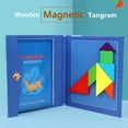 thumbnail image 1 of Loespoir Children Wooden Magnetic Tangram Puzzle, Travel Game Educational Book Kids Toys, Wooden Magnetic Tangram Set, Travel Puzzle Game Book, Educational Shape Puzzle Toy, 1 of 9