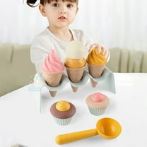 Loespoir Children's Play House DIY Simulation Ice Cream Model Toys, Straw Toys Cake Set, Creative Play Food for Imaginative Play