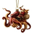 thumbnail image 1 of Loespoir Christmas Octopus Series Ornaments, 8 Arm Sea Themed Hanging Decor, Holiday Drop Ornaments for Tree and Home, Christmas Displays, Nautical Themes(B), 1 of 4