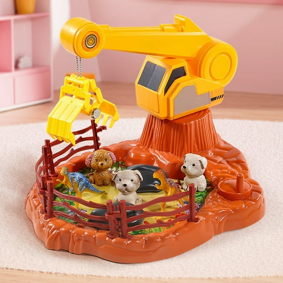 Loespoir Clip Doll Early Education Puzzle, Mini Machine and Engineering Vehicle, Interactive Toy for Skill Building, Gift for Learning & Fun, Cognitive Development(C)