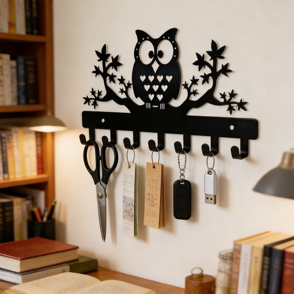 Loespoir Clothes Hat Rack And Backpack Hanger, Storage Decor For Living Room Hallway Office, Wall Mounted Organizer For Coats, Bags, Gift Idea, Black Finish(C)