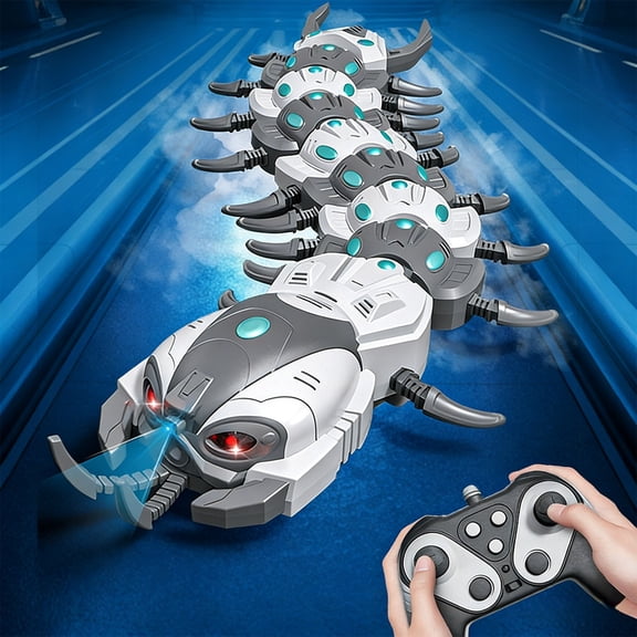 Loespoir Cool Intelligent Remote Control Mechanical Spray Centipedes, Children's Electricity Toy, Reptile Simulation Animals, for Gift, Play, Party, Interactive Fun