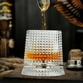 thumbnail image 1 of Loespoir Crystal Spinning Whiskey Glass, Rotating Decorative Drinking Glass, Unique Barware Glass, For Whiskey Tasting, Gift for Him, Home Bar, Conversation Piece(H), 1 of 6