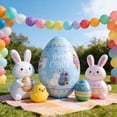 thumbnail image 1 of Loespoir Easter PVC Inflatable Eggs, Outdoor Patio Decoration, Large Yard Easter Decor, for Garden, Fence, Tree, Spring Party, Festive Atmosphere(Blue), 1 of 7