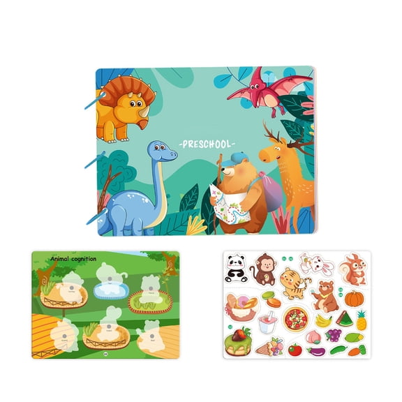 Loespoir Educational Busy Activity Book, Interactive Quiet Learning Toy, Early Childhood Development Resource for Focus and Skill Building, with Multiple Pages and Challenges(B)