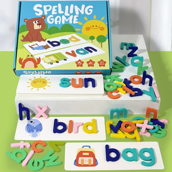 Loespoir Educational English Letter Game, Early Learning Spelling Puzzle, Kindergarten Language Teaching Tool for Literacy Development, with Multiple Components & Challenges