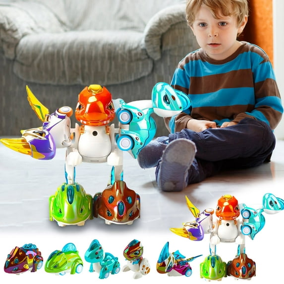 Loespoir Educational Transformable And Combining Dinosaur Toys, Pull-Back Cars for Teens, Parent-Child Interaction Game, Kids Gift, Imaginative Play, Sturdy Design(C)