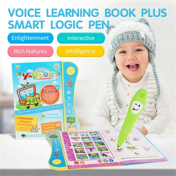 Loespoir English Learning Electronic Book, Early Educational Book, Interactive English Learning Book, Educational Electronic Book with Sound, Early Childhood Learning Tool