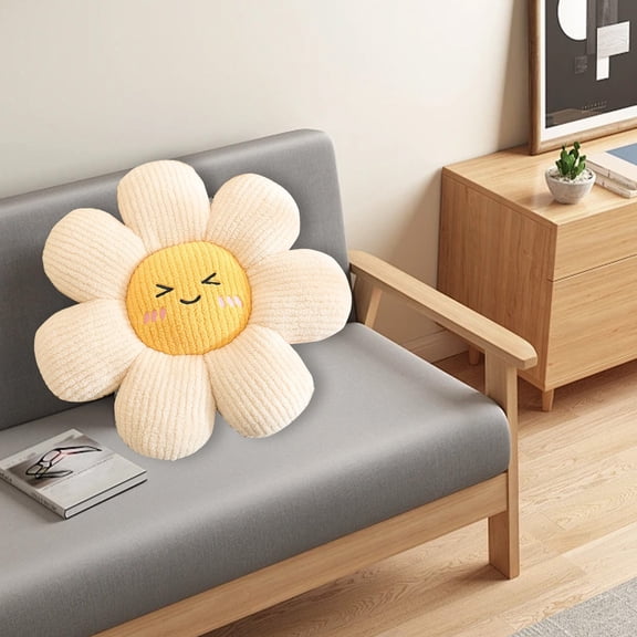 Loespoir Fluffy and Colorful Toy Flowers for Festive Decor, Playful Stuffed Blooms in Multiple Sizes, for Parties, Gifts, and Lightweight Use(White)