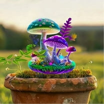 Loespoir Fluorescent Mushroom Garden Stakes, Glow in the Dark Yard Decor, Transformative Landscape Enhancement