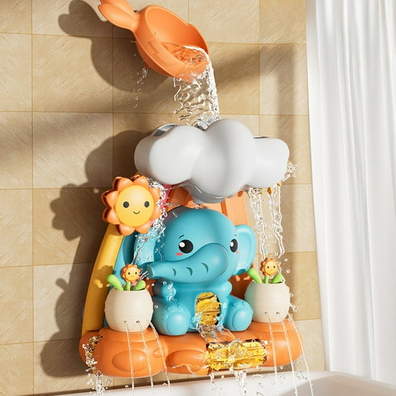 Loespoir Fun Water Play Toy, Rotating Wheel Bath Shower Set, Happy Bathroom Activity for Sensory Development, with Multiple Components and Easy Installation