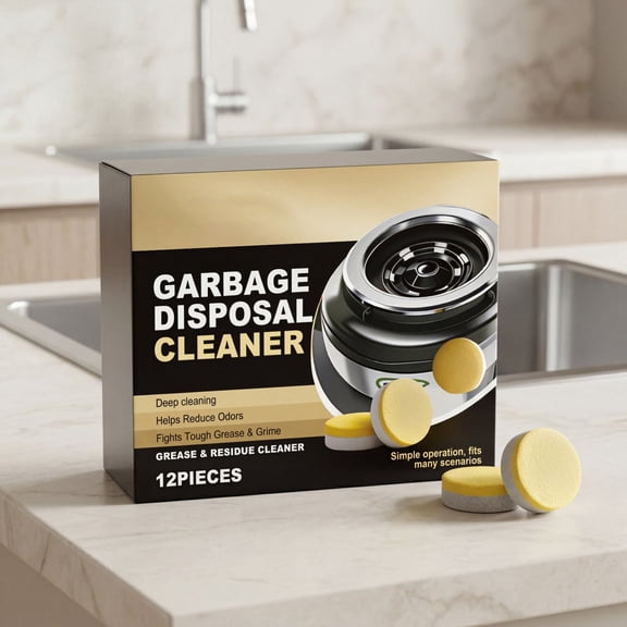 Loespoir Garbage Disposal Cleaner Tablets, 12 Pack Sink Disposer Daily Cleaning, Grease Stain Remover Deodorizer For Kitchen, Fresh Odor Eliminator