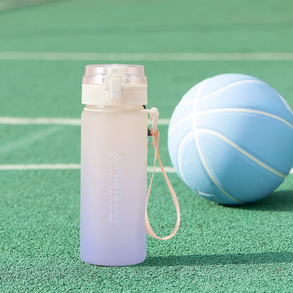 Loespoir Gradient Color Water Cup, Large Capacity Plastic Cup for Students, Straight Drinking Cup for Sports and Daily Use, Portable Design, Ideal for Men and Women, 600ml(F)