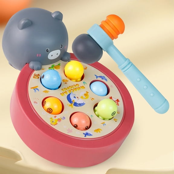 Loespoir Groundhog Children's Toy, Wooden Tapping Toy, Hammering Pounding Bench Game, For Boy Puzzle Activity, Decompression Gift, Hand Eye Coordination, Early Learning(A)